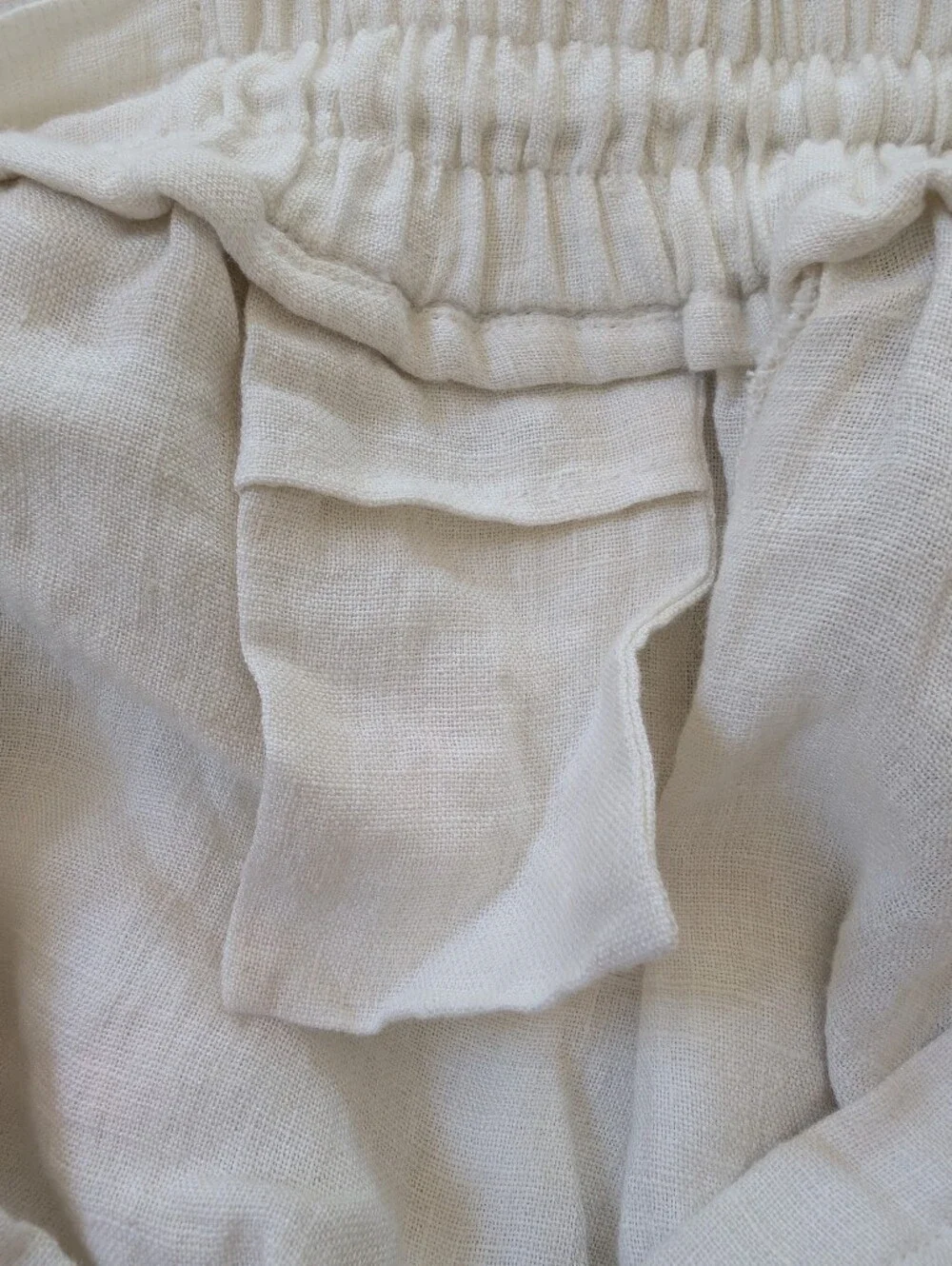 De La Rosa Tulum Harem White Linen Pants